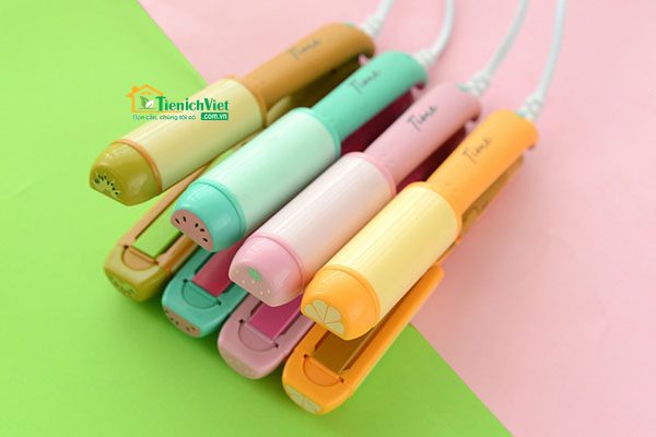 Máy uốn và duỗi tóc mini Summer Fruit - Máy làm tóc đa năng - Máy uốn tóc Kemier