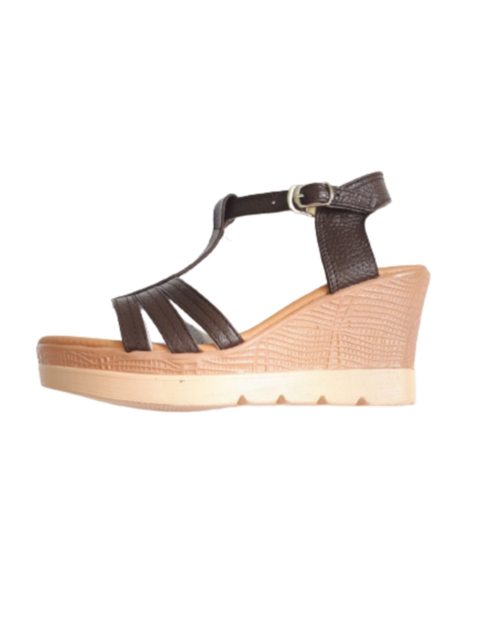 Sandal da bò thật cao cấp VI VI .Đế cao 7 cm