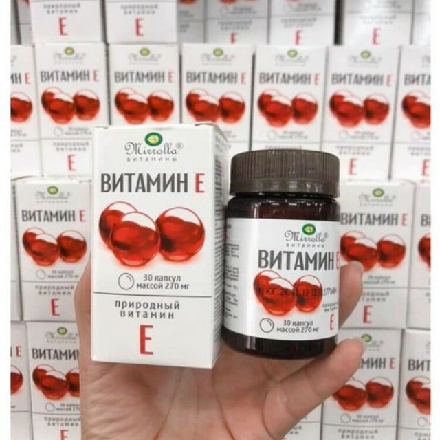 Vitamin E Đỏ Nga Mirrolla, hộp 30 viên