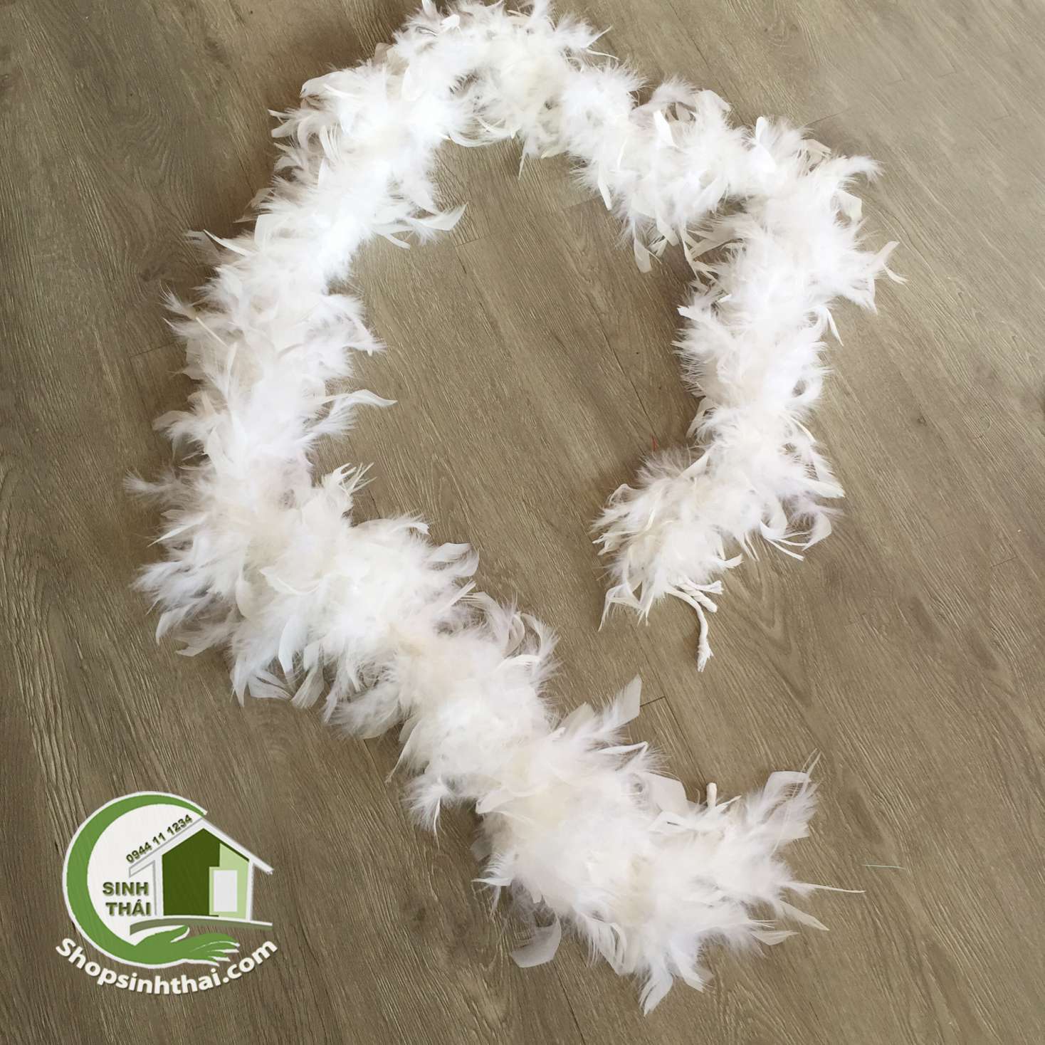 [HCM]Dây lông vũ lông ngỗng dài 200cm - màu trắng