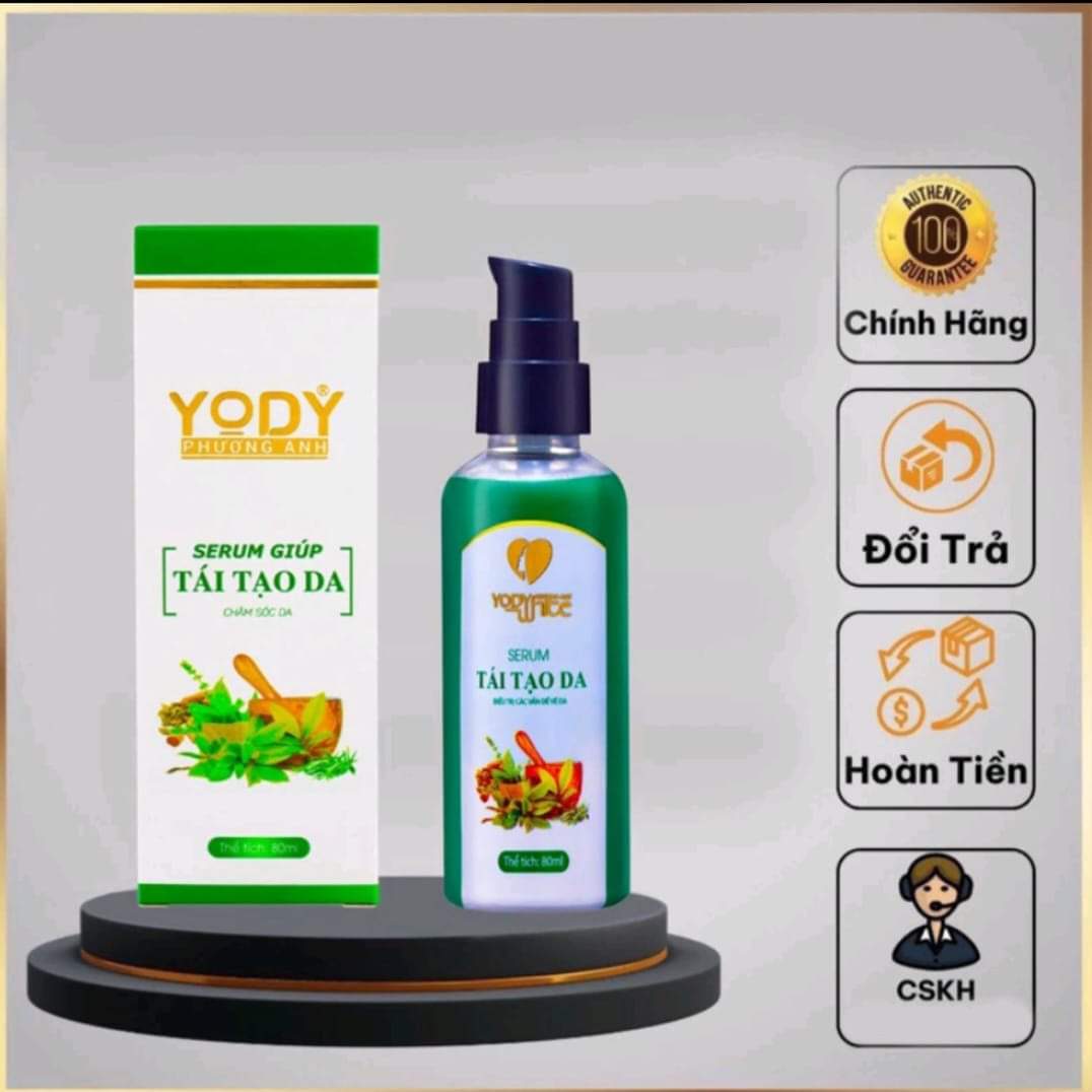 Combo serum, bột rửa mặt tái tạo da Phương Anh Yody White - sạch mụn, nám tàn nhang sẹo rỗ