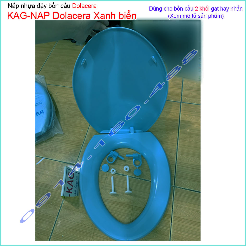 [HCM]Nắp bồn cầu Dolcera KAG- NAP Dolacera xanh biển, trọn bộ nắp ngồi xí bệt 2 khối màu xanh