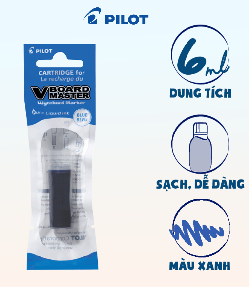 Ống Mực Bút Lông Bảng Pilot V Board Master ( Đen/Đỏ/Xanh )