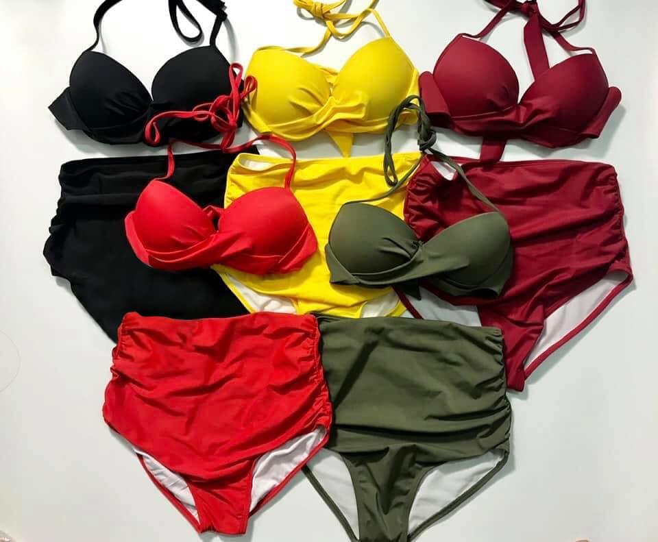 [HCM]Bikini 2 mãnh áo xoắn xanh rêu
