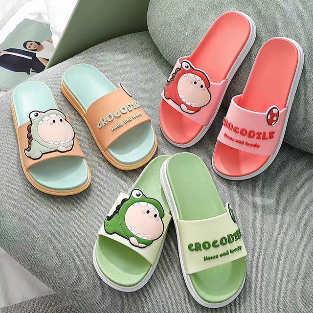 Dép Quai Ngang Nữ Khủng Long Đế Màu