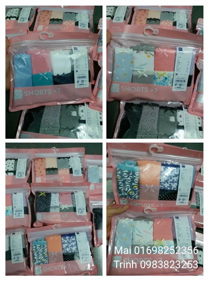 [HCM]Set 7 quần lót của Gu/Uniqlo (size M)