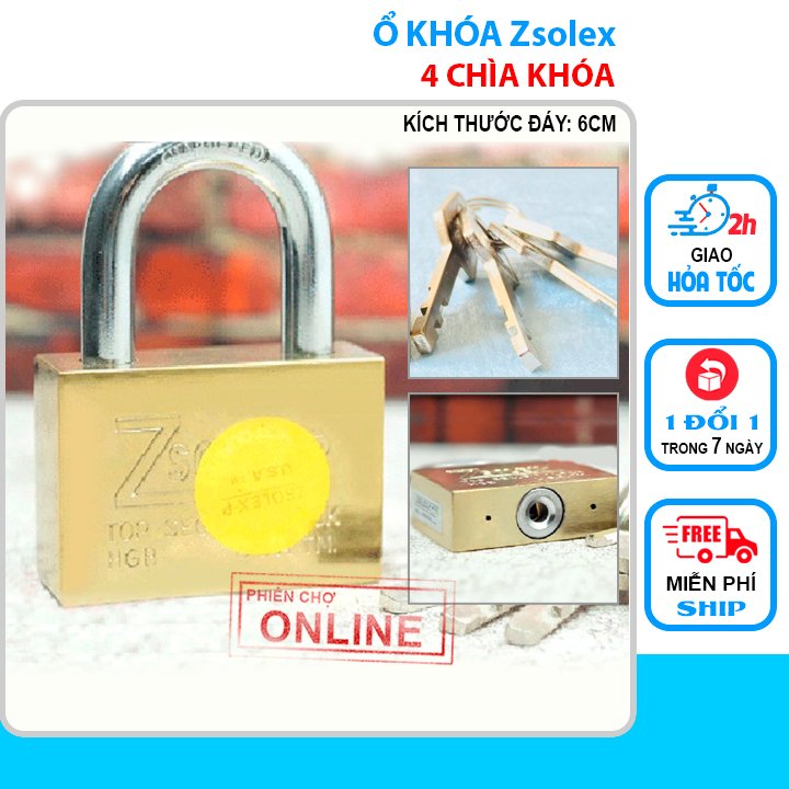 [HCM]Ổ KHÓA TREO CHÌA ZSOLEX 60mm