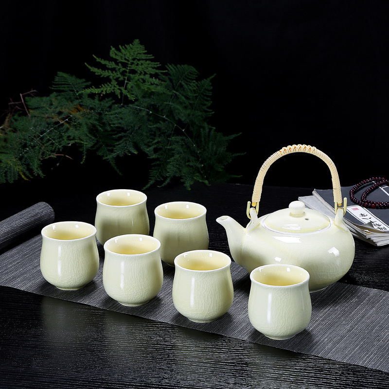 Bộ ấm chén trà gốm sứ men hỏa biến cao cấp
