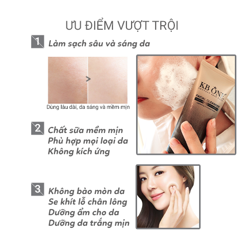 [Chính hãng] Sữa Rửa Mặt Ngọc Trai Sáng Da KbOne 100ml