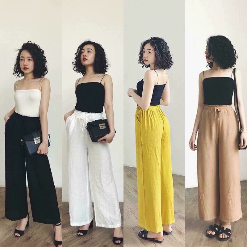 [FreeshipMAX] [HCM]Quần ống rộng vải đũi cao cấp