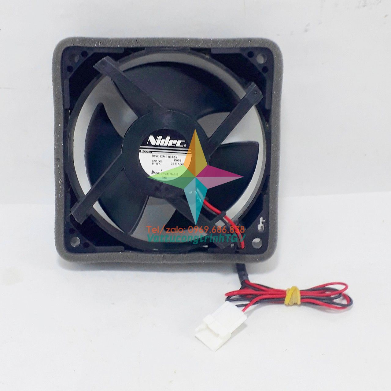 Quạt tủ lạnh PANASONIC DC12V - 2 dây - KT9x9cm - 3 cánh