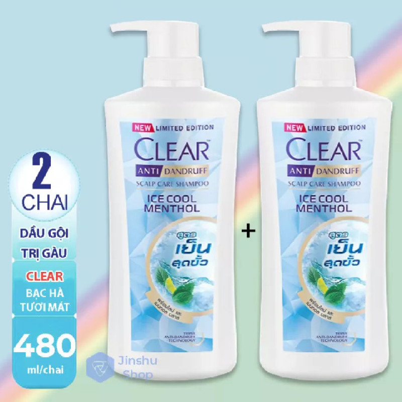 [HCM]Combo 2 Chai Dầu Gội Sạch Gàu Bạc Hà Clear Thái Lan