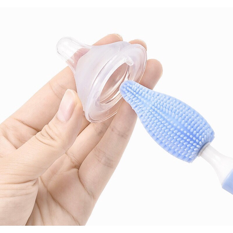 {Mới} Cọ bình sữa núm ti silicon 3 chi tiết