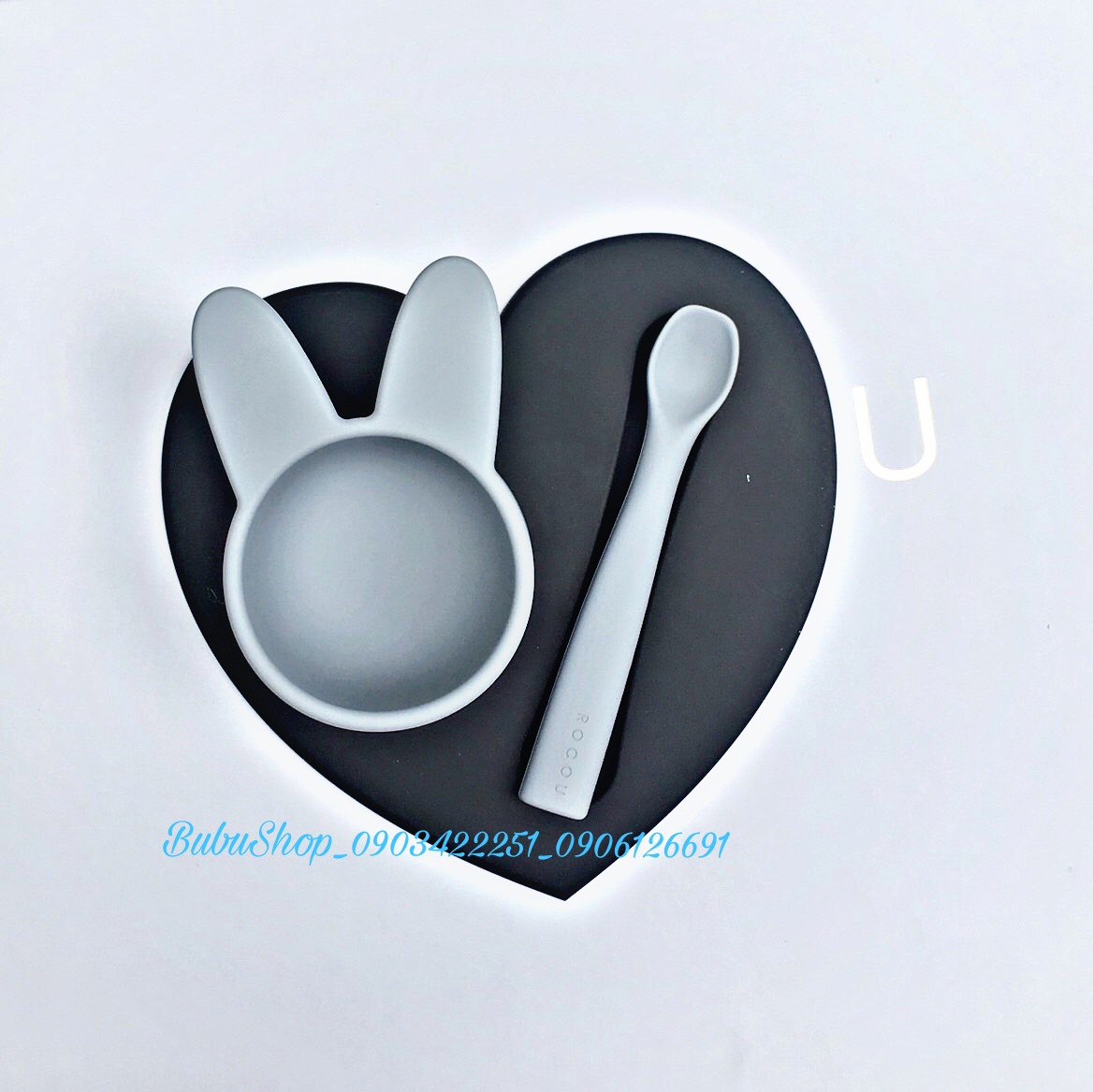 Set bát ăn dặm silicon Rocou Hàn quốc cho bé