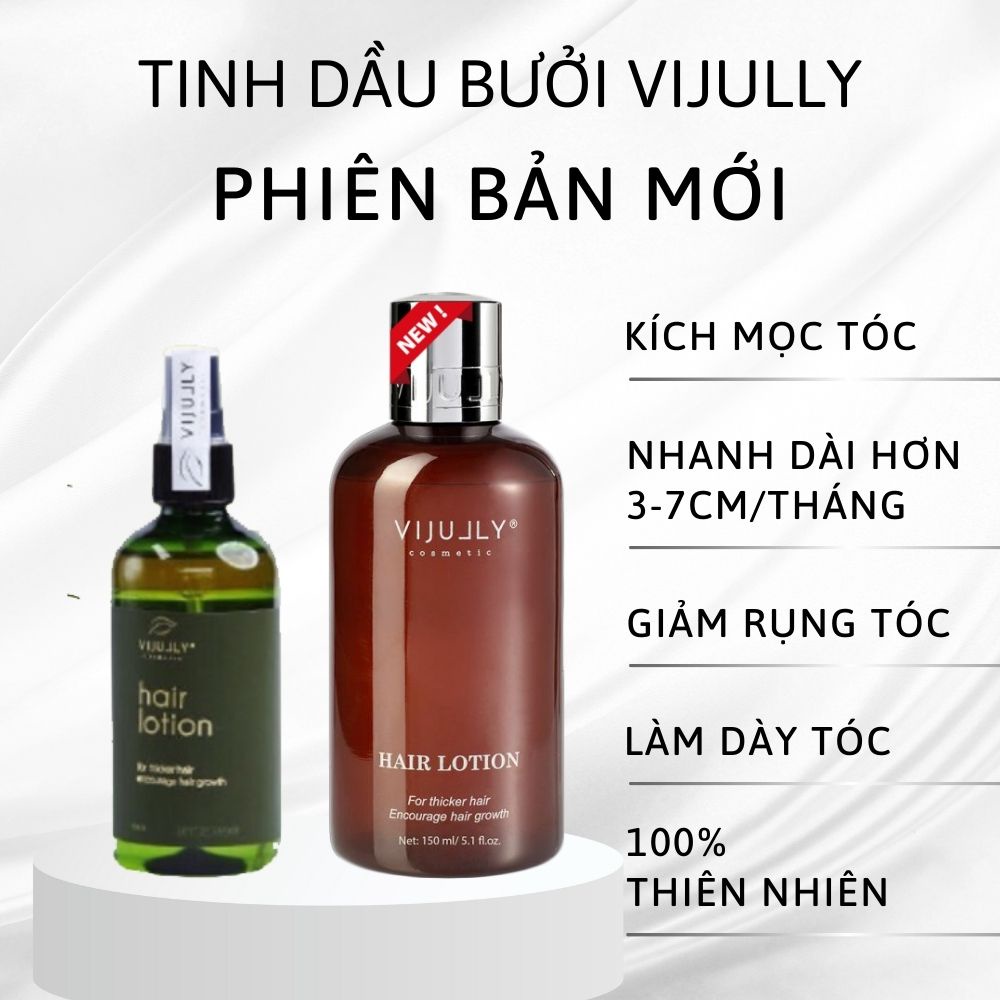 Xịt dưỡng tóc hair lotion, Tinh dầu bưởi Vijully, hỗ trợ giảm rụng tóc, Kích Mọc Tóc, 150ml