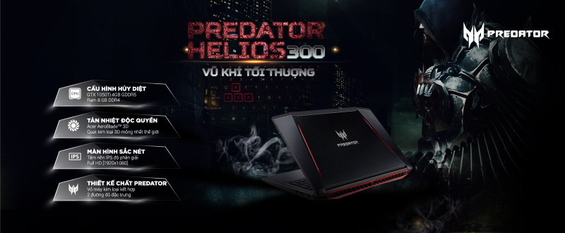 Acer Predator Helios 300 Core i7 7700, GTX 1060 6G,Màn15.6 FHD IPS  là sản phẩm trong mơ