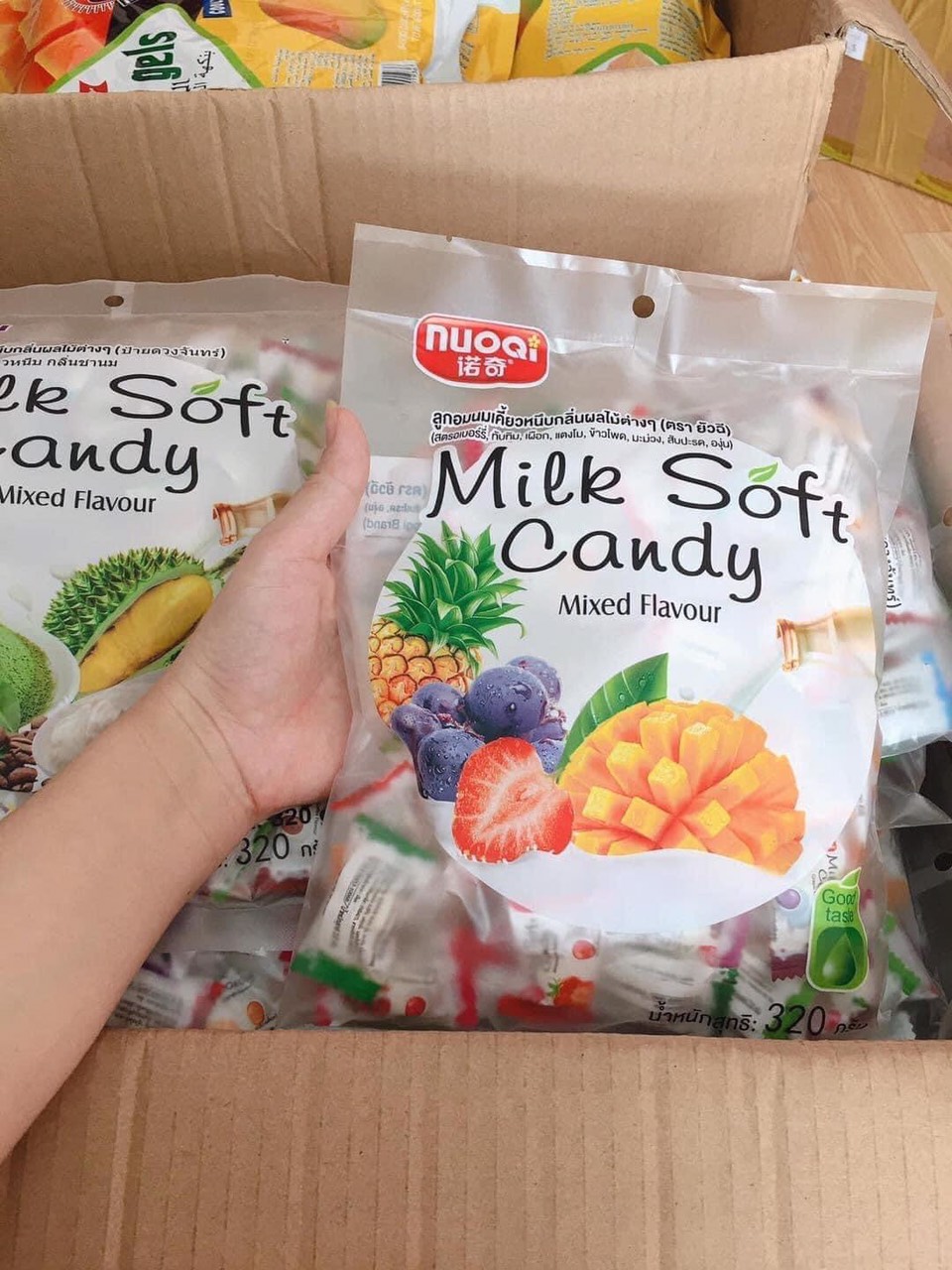 Ăn Là Nghiền Kẹo Dẻo Milk Soft Candy Trái Cây gói 320g-100 viên Thái Lan