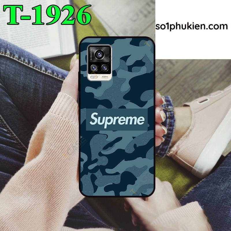Ốp lưng kính vivo v20, v20 2021 hình supreme