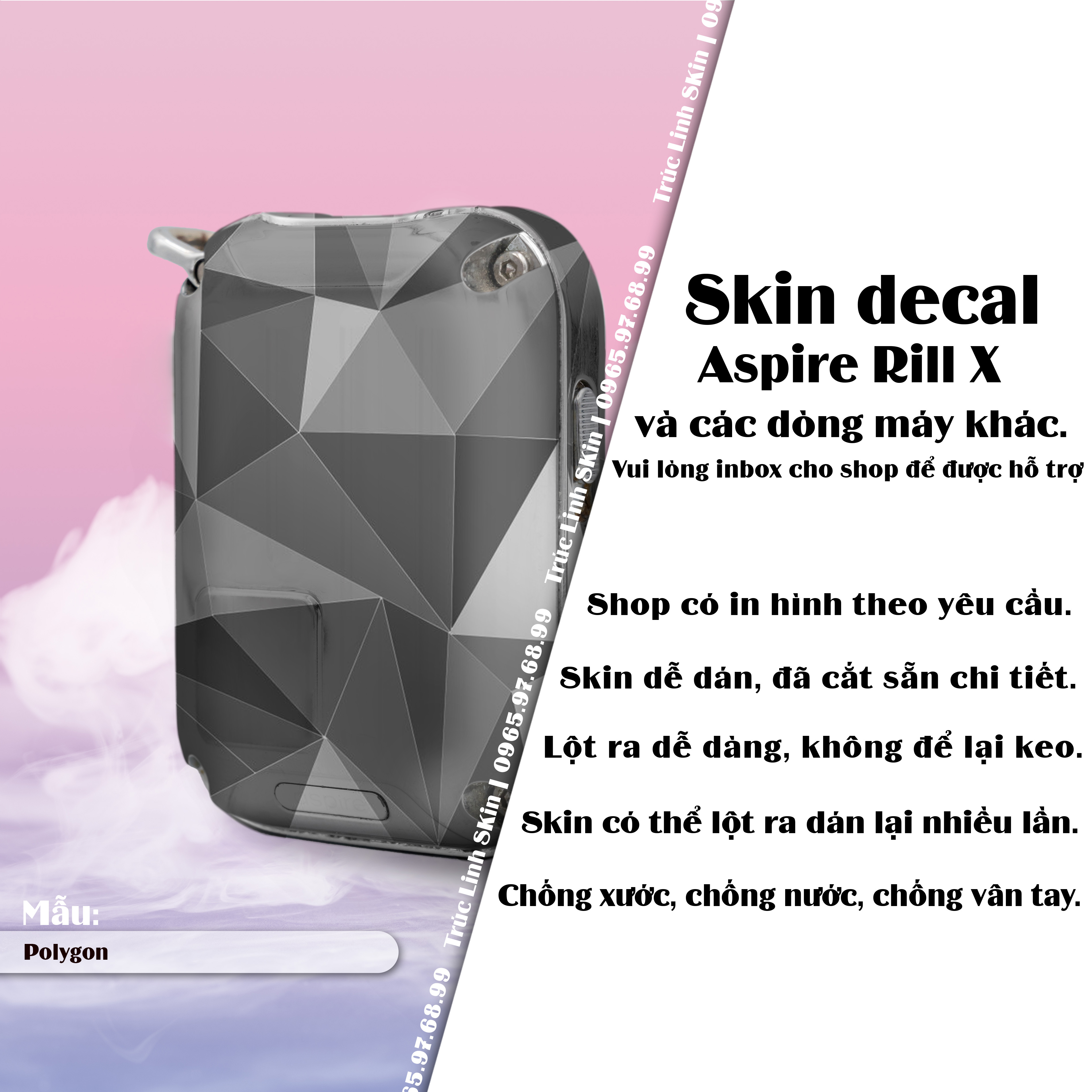 Miếng dán skin cho Riil X mẫu Polygon
