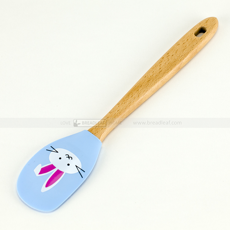 Phới dẹt silicon cán gỗ hình thỏ - breadleaf