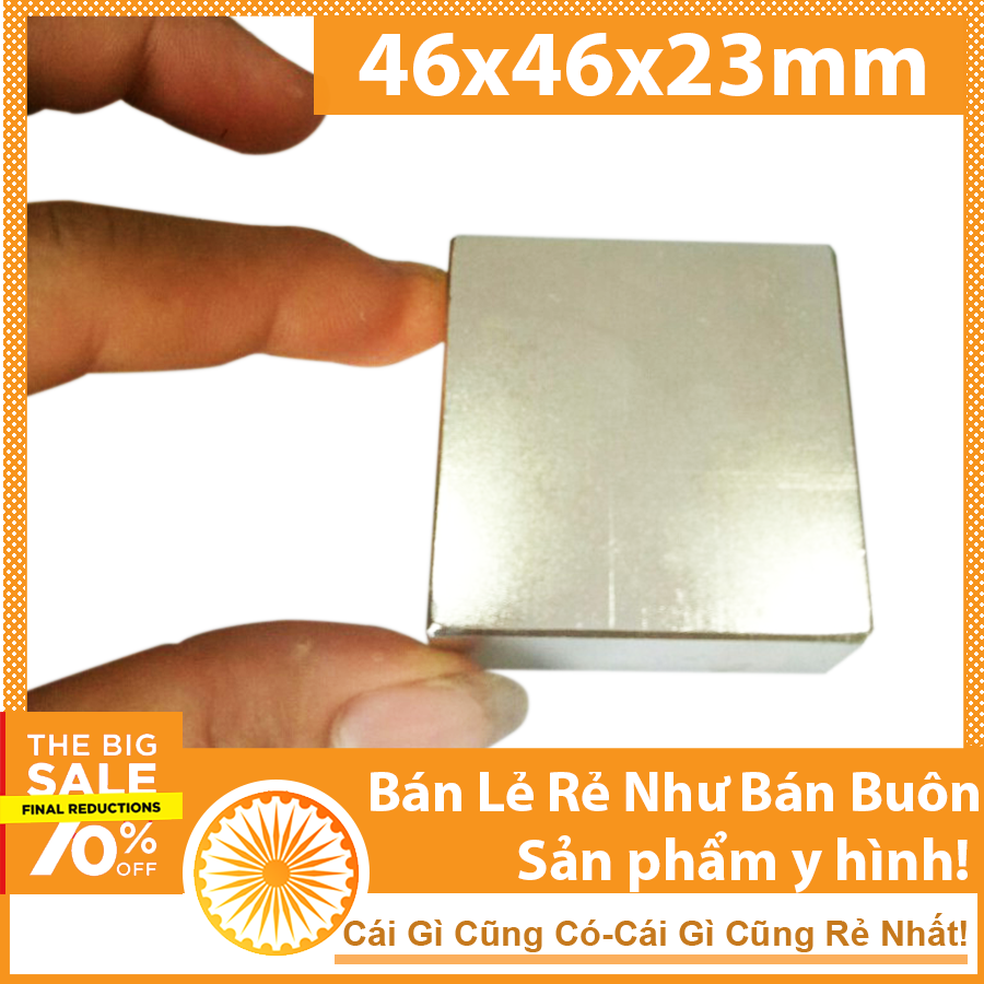 Nam châm đất hiếm có 46x46x23mm siêu mạnh