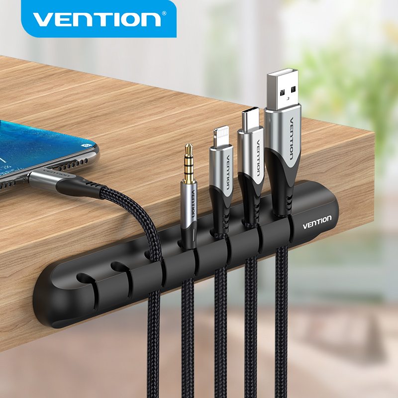 Vention Multifunction Cable Manager Cable Organizer  Silicone USB Network Cable Winder Thread management device For Date Headphone Mouse Audio Ethernet Cable Multifunction Cable Manager Cable Organizer