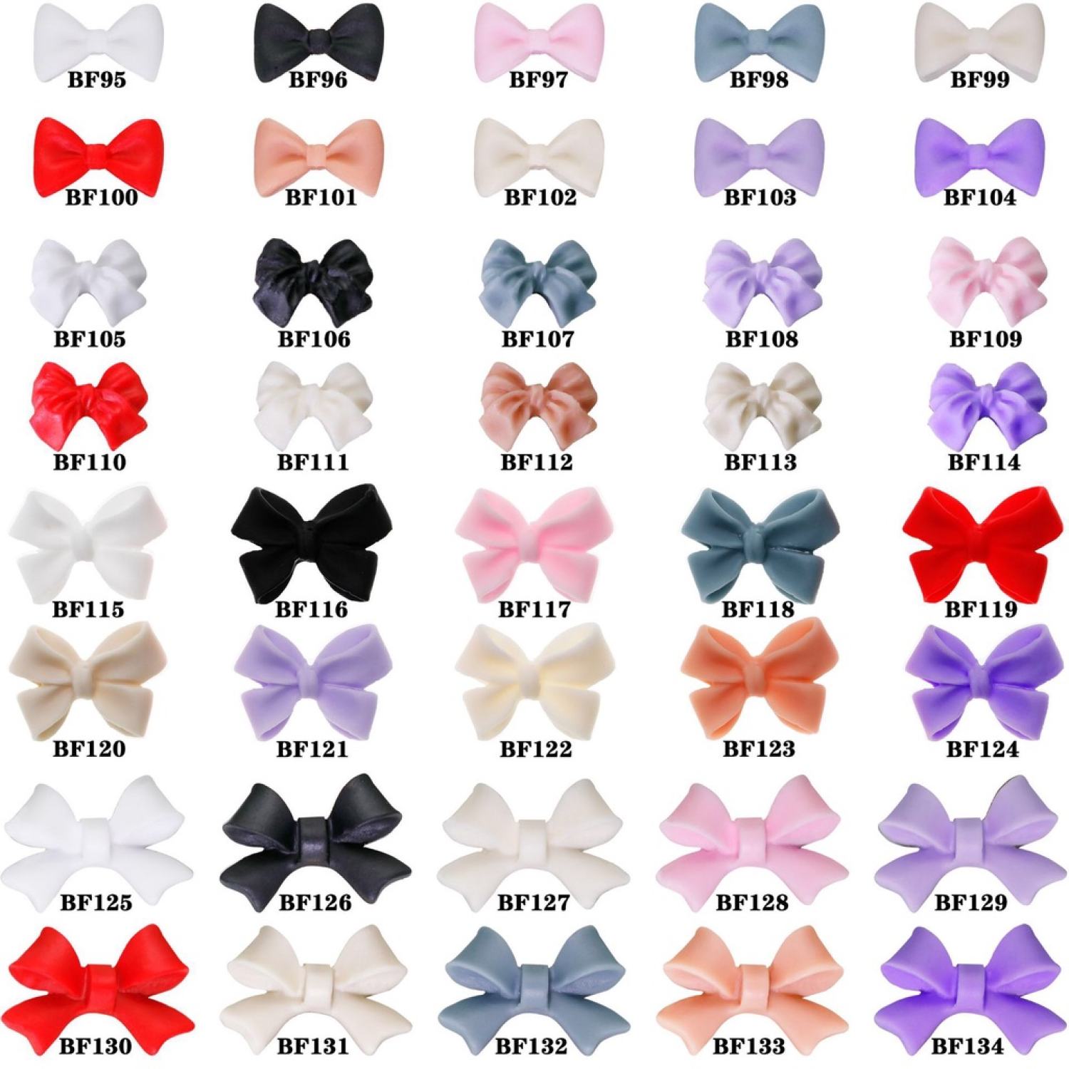 [Lily66]-[500 mẫu Charm 1k] Set 7 Charm Nơ Cánh Bướm trang trí móng tay, nail