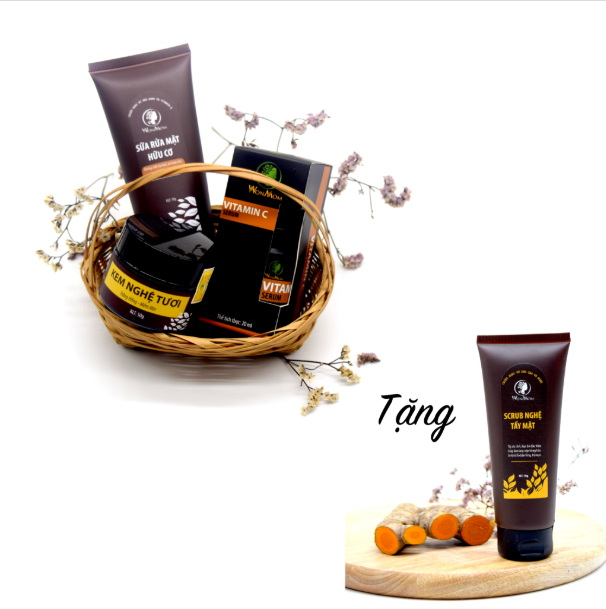 Bộ chăm sóc da mặt wonmom cho mẹ bầu & sau sinh + tặng 1 scrub nghệ tẩy mặt
