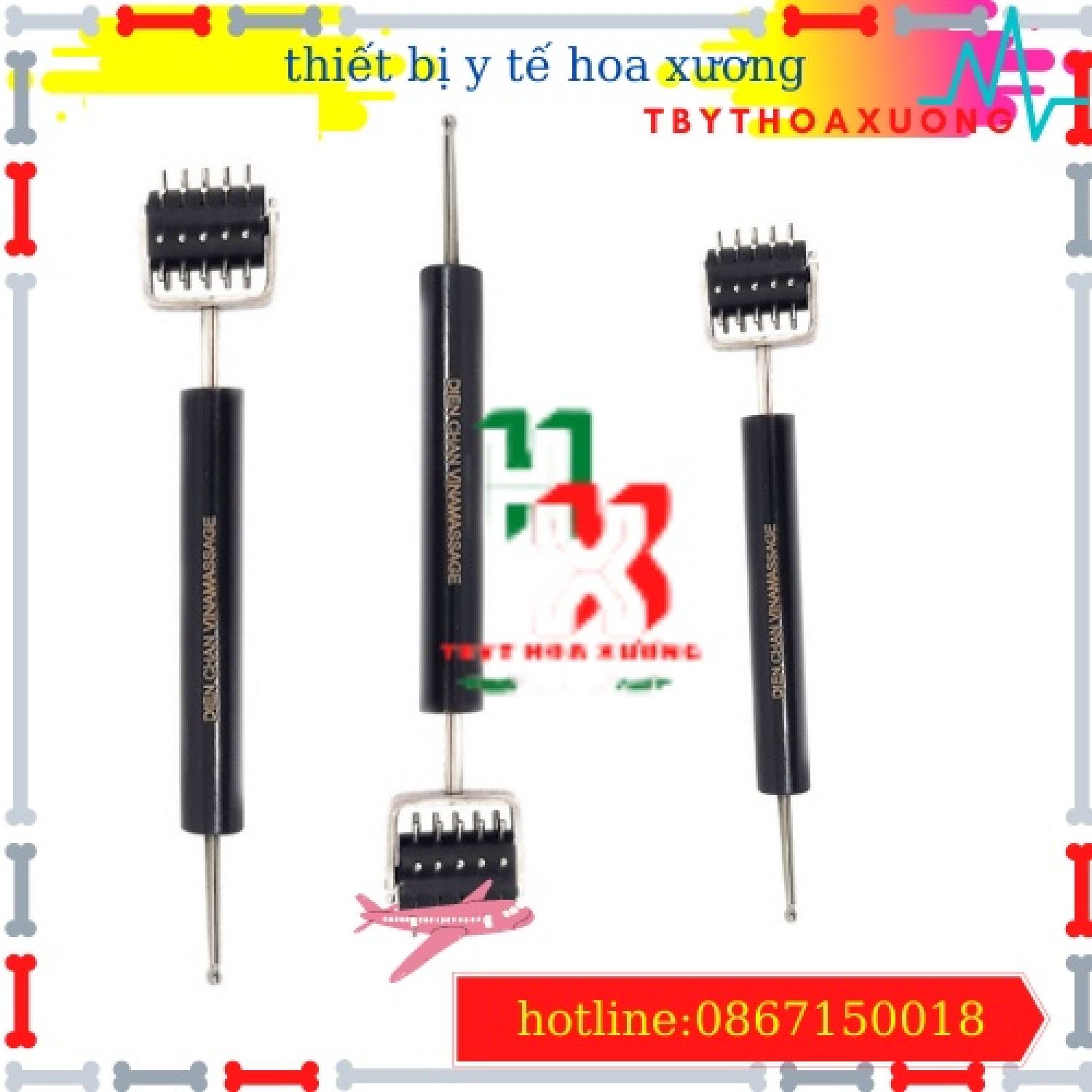 [Hàng Chính Hãng Diện Chẩn Bùi Quốc Châu] Cây Lăn Đinh Dò Huyệt 2 Đầu - Dụng Cụ Diện Chẩn
