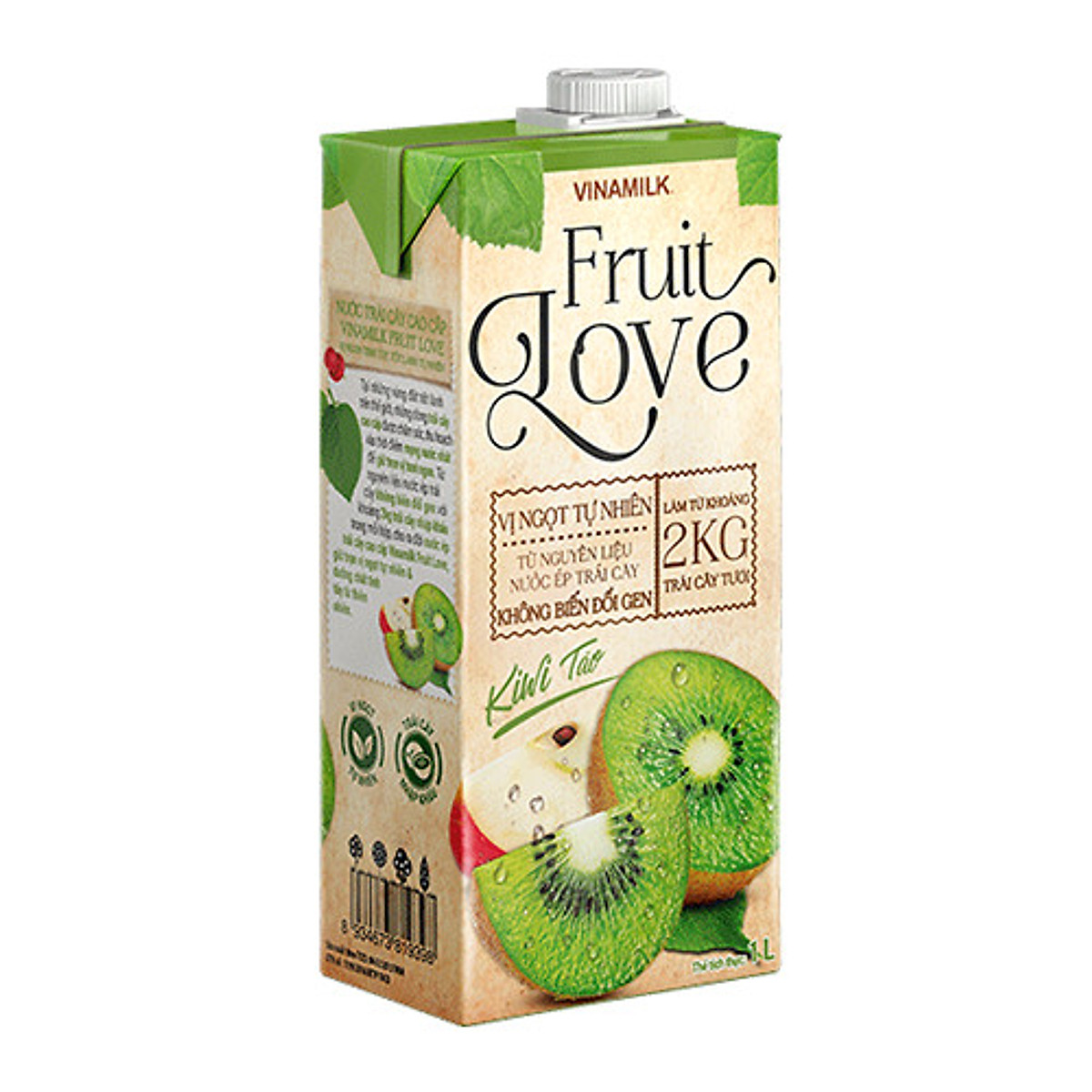 Combo 4 hộp nước trái cây cao cấp fruit love kiwi táo - hộp 1l