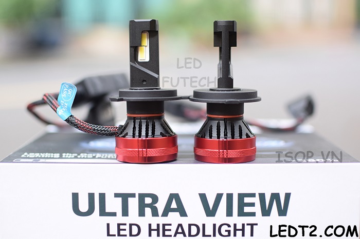 [LEDT2 ISOP] Đèn pha LED Ultra View XTRA +350% chính hãng [Số lượng: 1 cái] [Bảo hành 6 tháng]