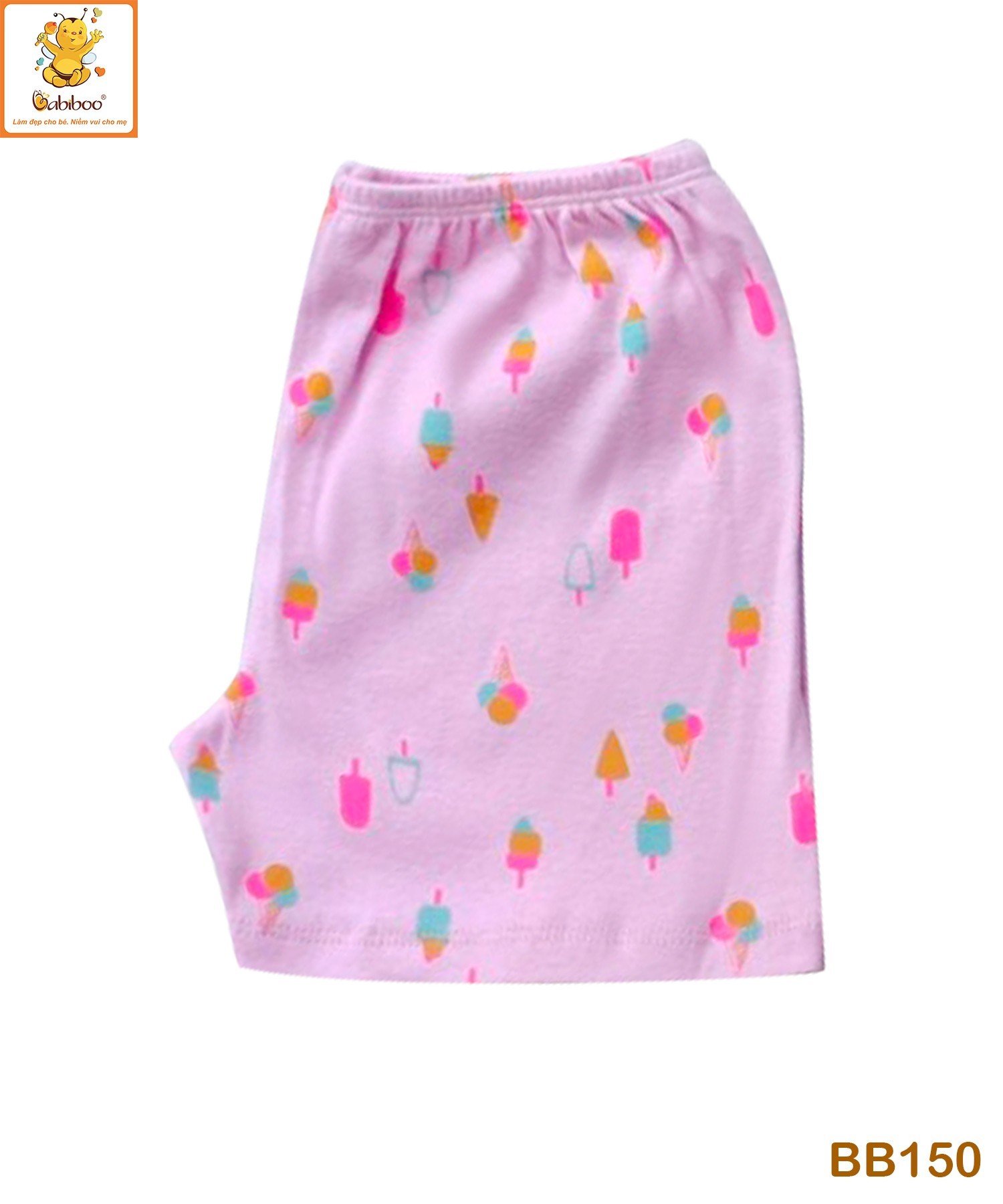 Quần đùi bé trai, bé gái BABIBOO vải cotton co dãn, họa tiết đáng yêu BB150