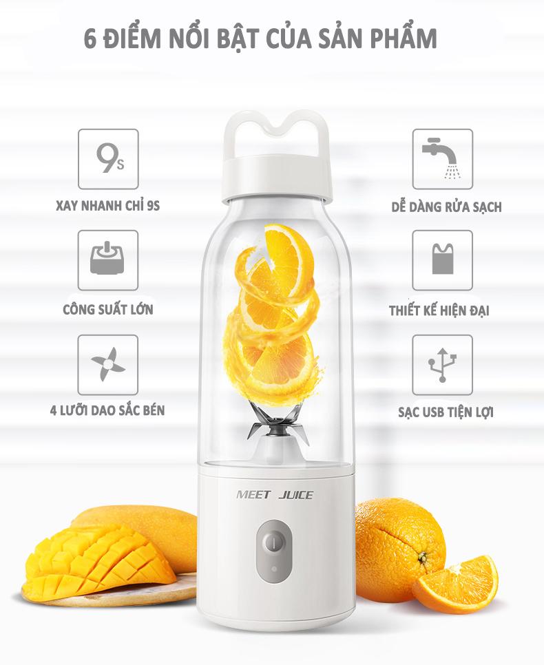 Máy say sinh tố, Máy say sinh tố cầm tay, Máy say sinh tố mini - Máy xay sinh tố mini cầm tay Meet Juice