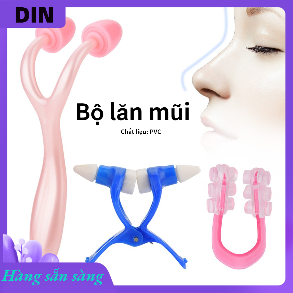 3pcs Nose Shaper Massager Roll + Straightening Beauty Clip + Nose Up Clip Correction Set New Type B
