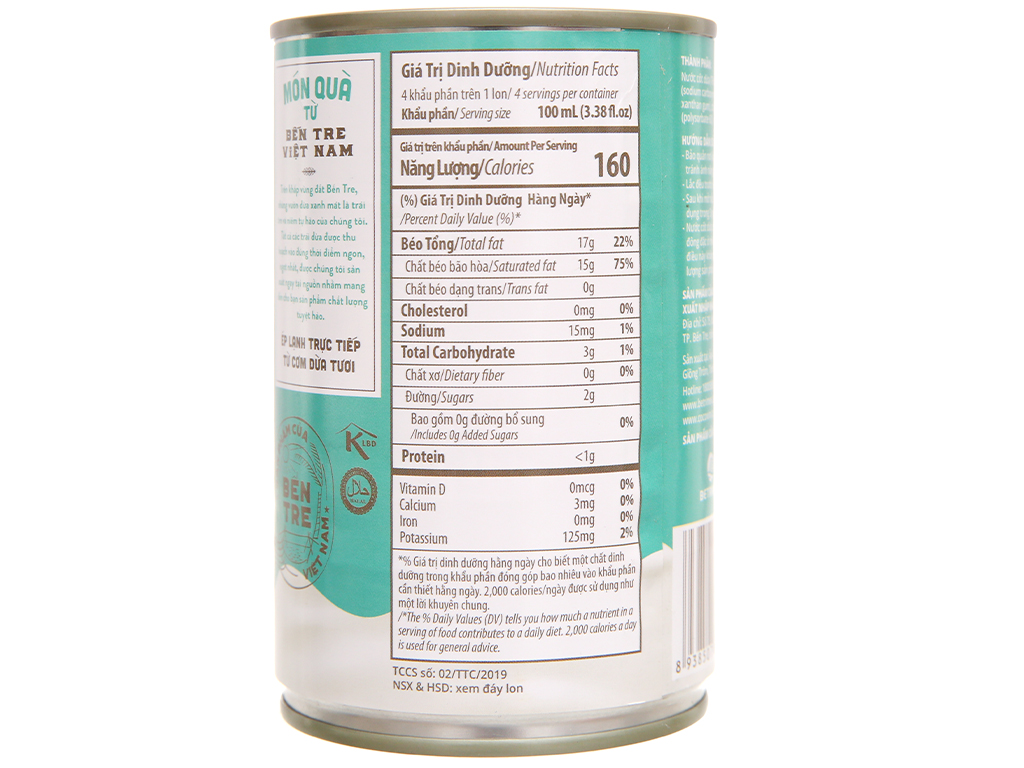 Nước cốt dừa tươi Cocoxim - Lon 400ml