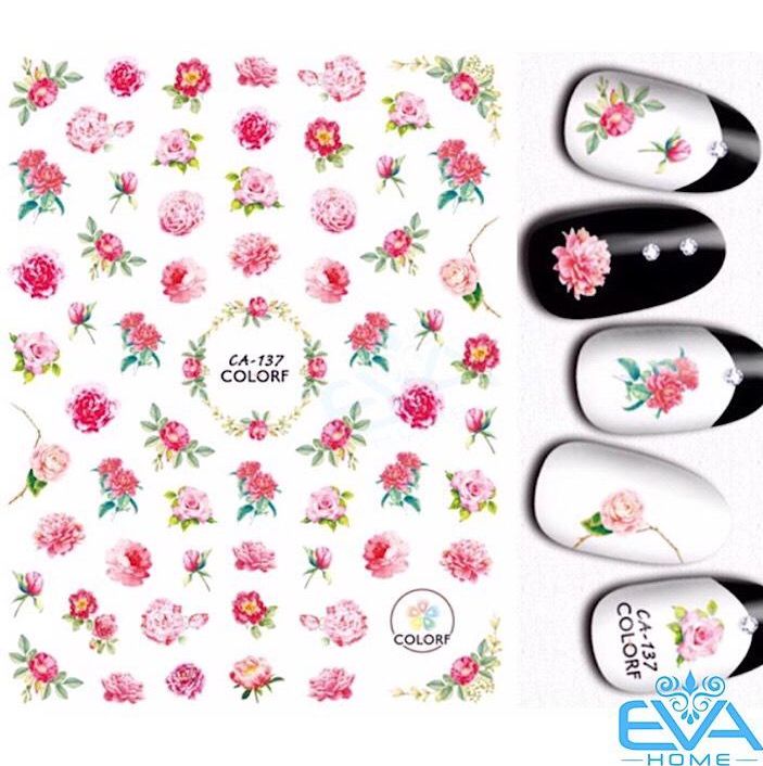 [HCM]Miếng Dán Móng Tay 3D Nail Sticker Tráng Trí Hoạ Tiết Bông Hoa CA128