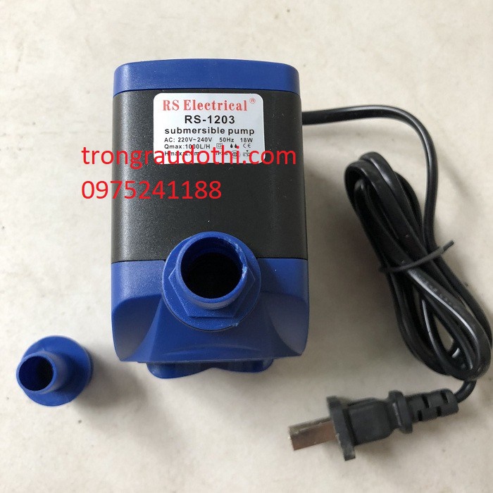 Máy bơm nước bể cá RS-1203, hàng cao cấp nhỏ gọn (18W, 1000L/H)
