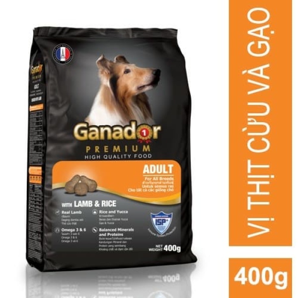 [HCM]Thức ăn cho chó trưởng thành vị thịt cừu và cơm Ganador Adult Lamb and Rice 400g