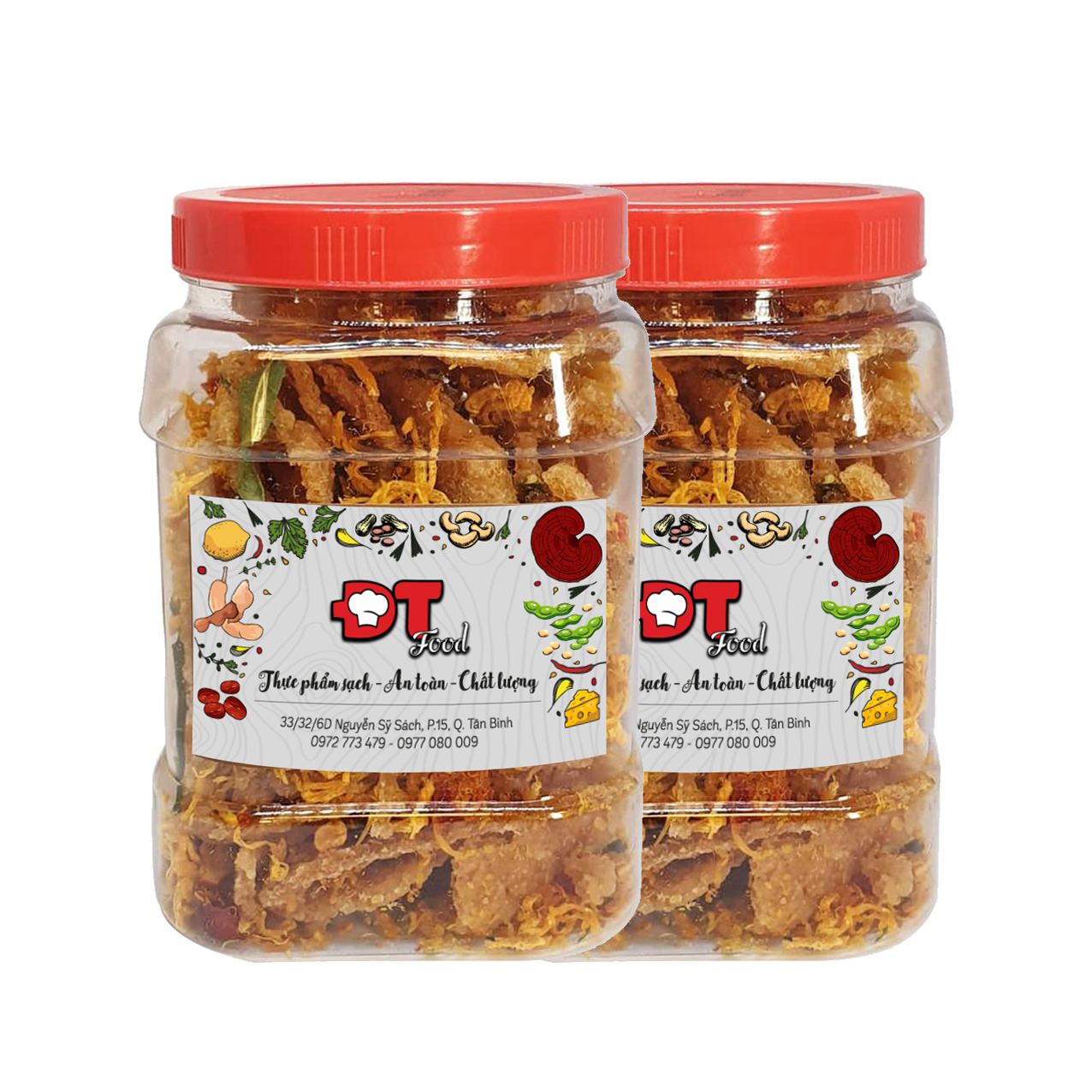 (Combo 1kg) 2 Hũ Cơm Cháy Lắc Khô Gà Siêu Ngon