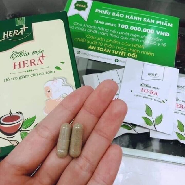 [HCM]Trà Giảm cân Hera Plus dạng viên kèm phiếu bảo hành