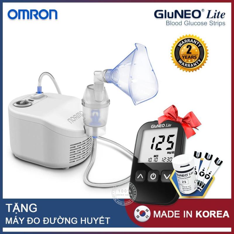 Máy xông khí dung Omron NE-C101 + Tặng máy đo đường huyết Gluneo Lite Hàn Quốc nhập khẩu