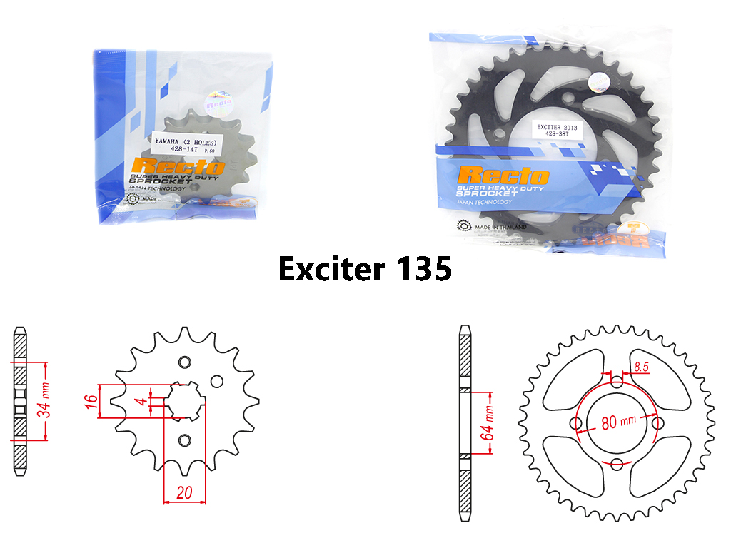 [HCM]Recto Exciter 135 Nhông dĩa