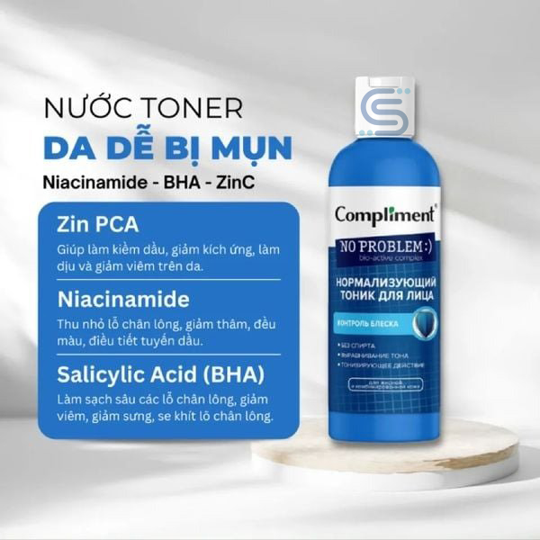 Toner Compliment No Problem giảm viêm, mụn 200ml