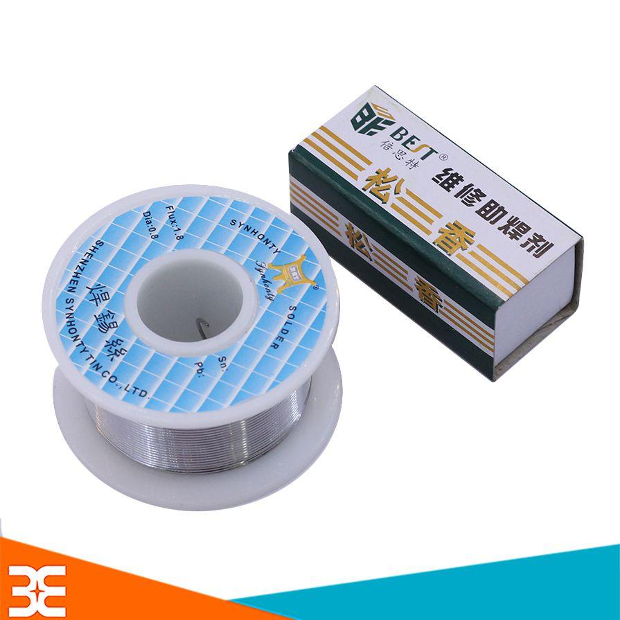Combo thiếc hàn 63a-63 % 0.8mm và hộp nhựa thông, cuộn 50g