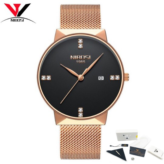 Đồng hồ nam dây lưới thép cao cấp nibosi 2323