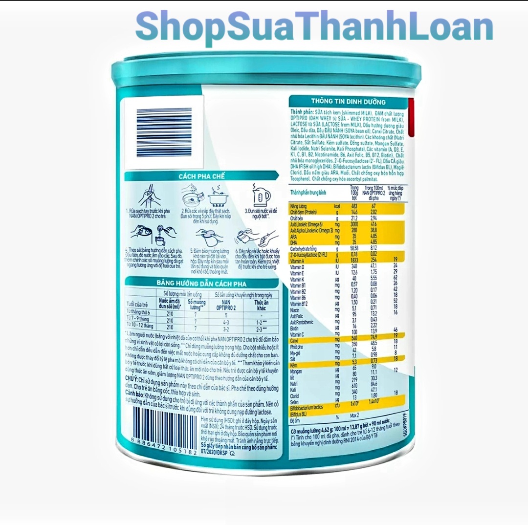 (HSD T11-2024) Sữa Bột Nestle NAN OPTIPRO 2 HM-O Hộp 900g.
