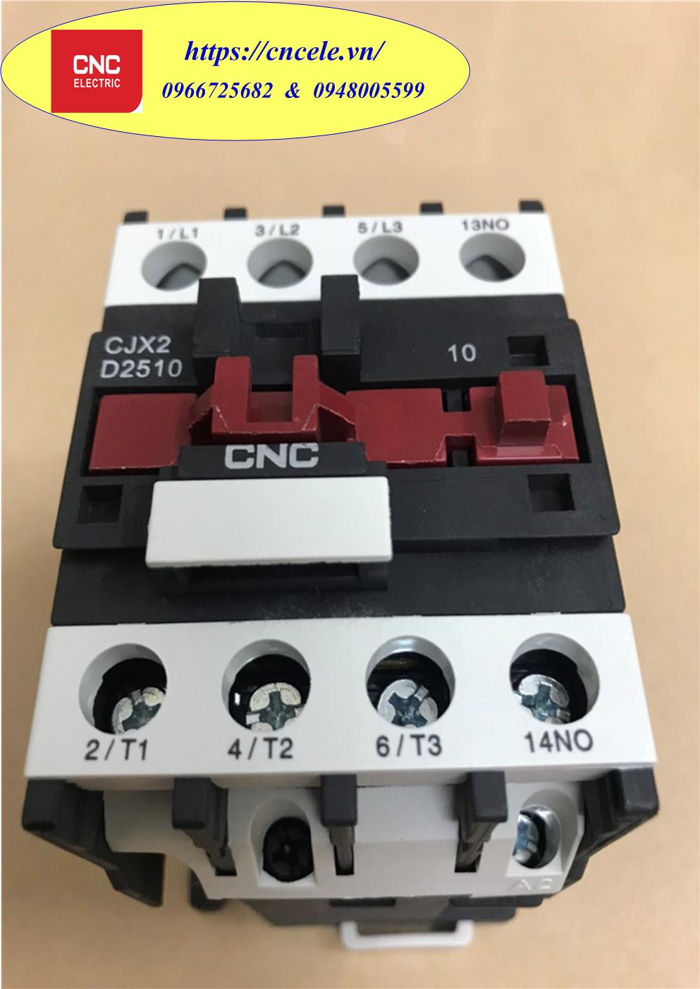 Khởi động từ cnc 3 pha - 25a, contactor cnc 3p - 25a, mã cjx2d-2510.