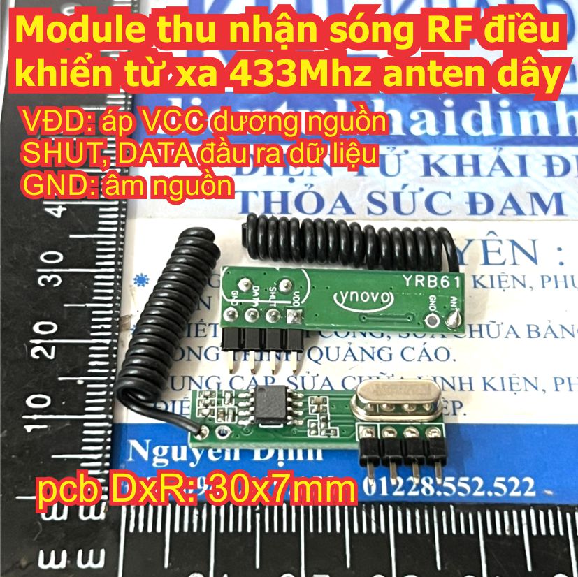 3 cái Module thu nhận sóng RF điều khiển từ xa 433Mhz anten dây kde5038