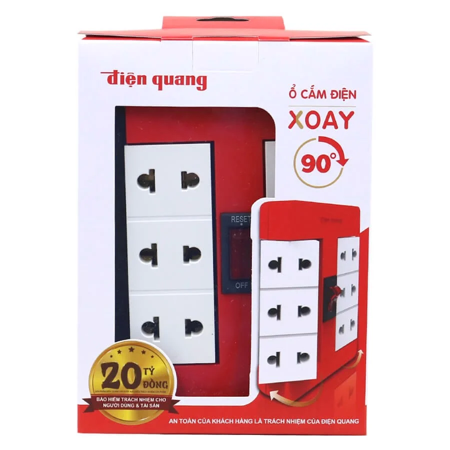 Ổ cắm Xoay 90° Điện Quang ĐQ ESK RT 6RW