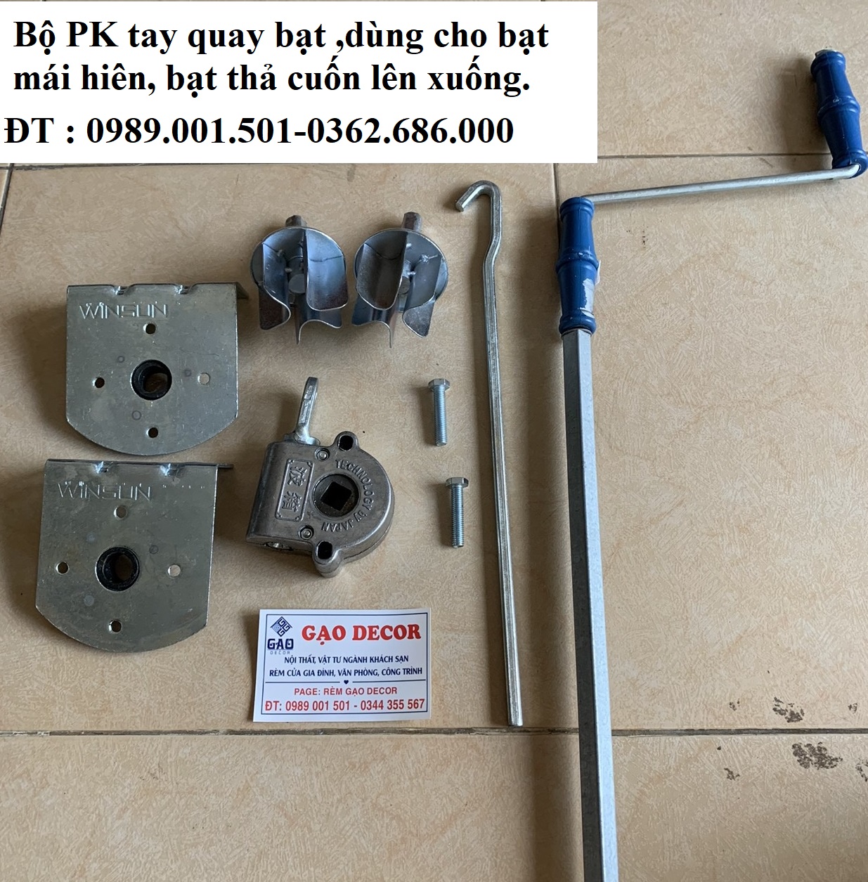 Bộ linh kiện tay quay bạt cuốn( phụ kiện bạt)